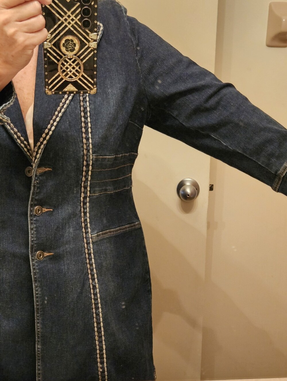 Midnight Velvet Women's Denim Trench Coat - Picture 16 of 16